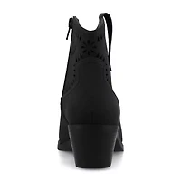 Journee Collection Womens Cheyenne Stacked Heel Cowboy Boots