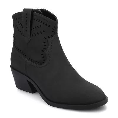 Journee Collection Womens Cheyenne Stacked Heel Cowboy Boots