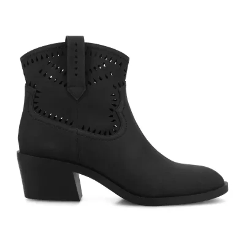 Journee Collection Womens Cheyenne Stacked Heel Cowboy Boots