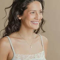 F / Vs2) Womens CT. T.W. Lab Grown White Diamond 10K Gold Pear 18 Inch Pendant Necklace