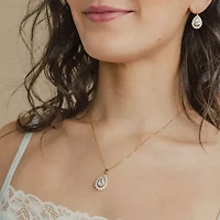 (F / Vs2) Womens 3 CT. T.W. Lab Grown White Diamond 10K Gold Pear 18 Inch Pendant Necklace