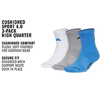 adidas Cushioned Mens 3-pc. Quarter Ankle Socks