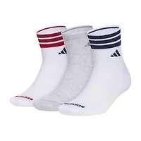 adidas Cushioned Mens 3-pc. Quarter Ankle Socks