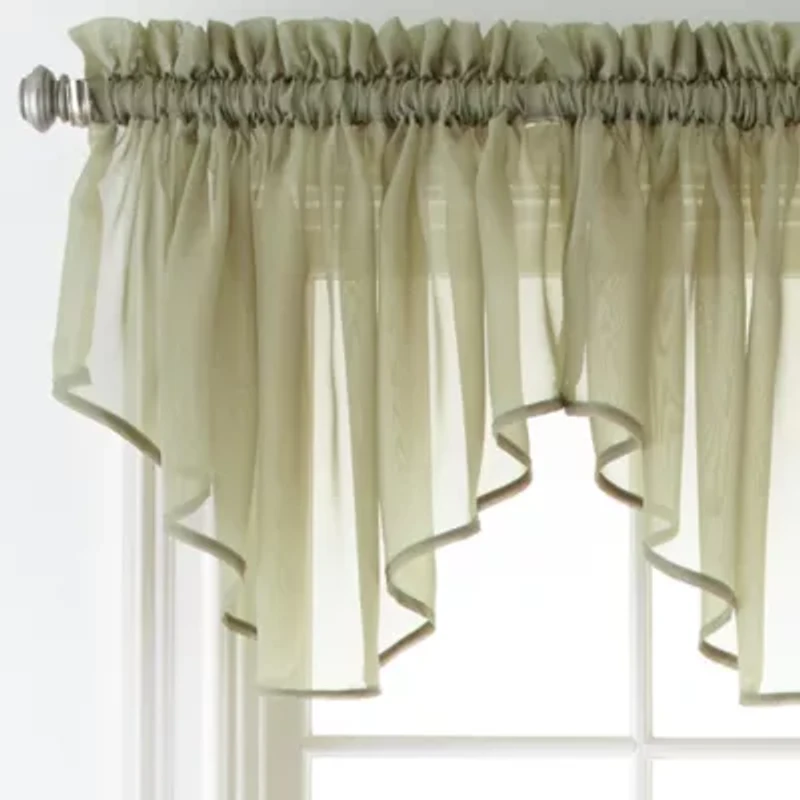 Home Expressions Lisette Rod-Pocket Sheer Ascot Valance