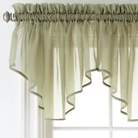Home Expressions Lisette Rod-Pocket Sheer Ascot Valance