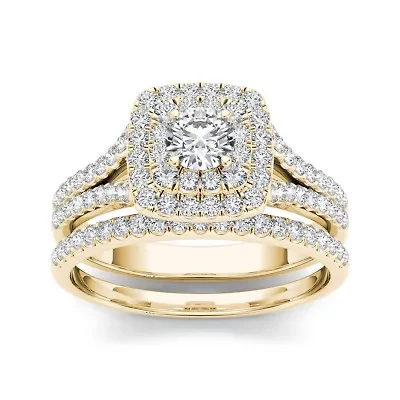 1 CT.T.W. Natural Diamond 10K Yellow Gold Bridal Ring Set