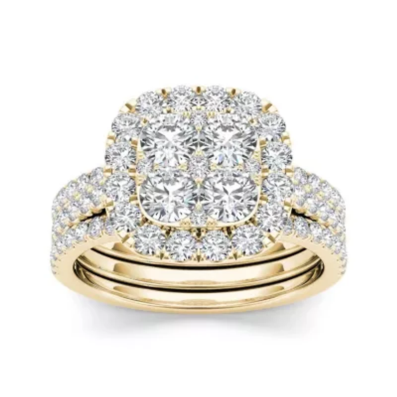 2 CT.T.W. Natural Diamond 14K Yellow Gold Bridal Set