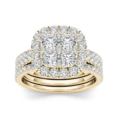 2 CT.T.W. Natural Diamond 14K Yellow Gold Bridal Set
