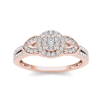 3/8 CT.T.W. Natural Diamond 10K Rose Gold Engagement Ring