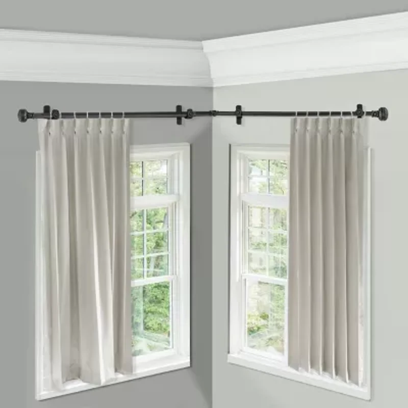 Rod Desyne Ornament Corner Window 3/4 Adjustable Curtain