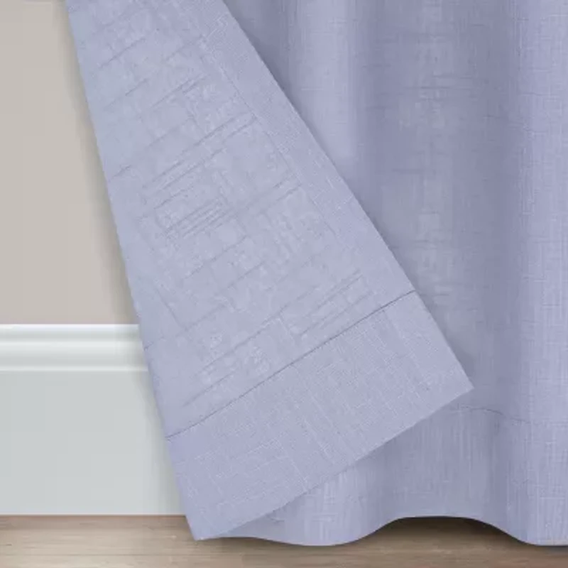 Fieldcrest Arden Solid Cotton Grommet Top Sheer Single Curtain Panel