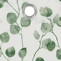 Fieldcrest Arden Botanical Leaf Cotton Grommet Top Sheer Single Curtain Panel
