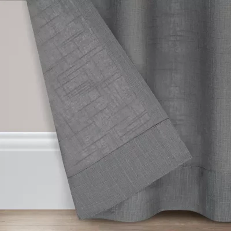 Fieldcrest Arden Solid Cotton Grommet Top Sheer Single Curtain Panel