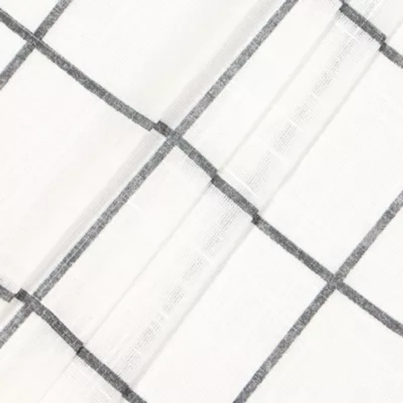 Fieldcrest Arden Windowpane Cotton Grommet Top Sheer Single Curtain Panel