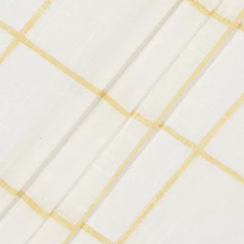 Fieldcrest Arden Windowpane Cotton Grommet Top Sheer Single Curtain Panel