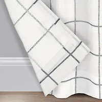 Fieldcrest Arden Windowpane Cotton Grommet Top Sheer Single Curtain Panel