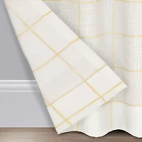 Fieldcrest Arden Windowpane Cotton Grommet Top Sheer Single Curtain Panel