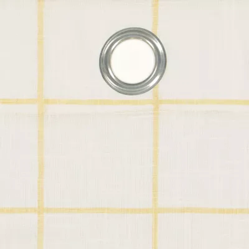 Fieldcrest Arden Windowpane Cotton Grommet Top Sheer Single Curtain Panel