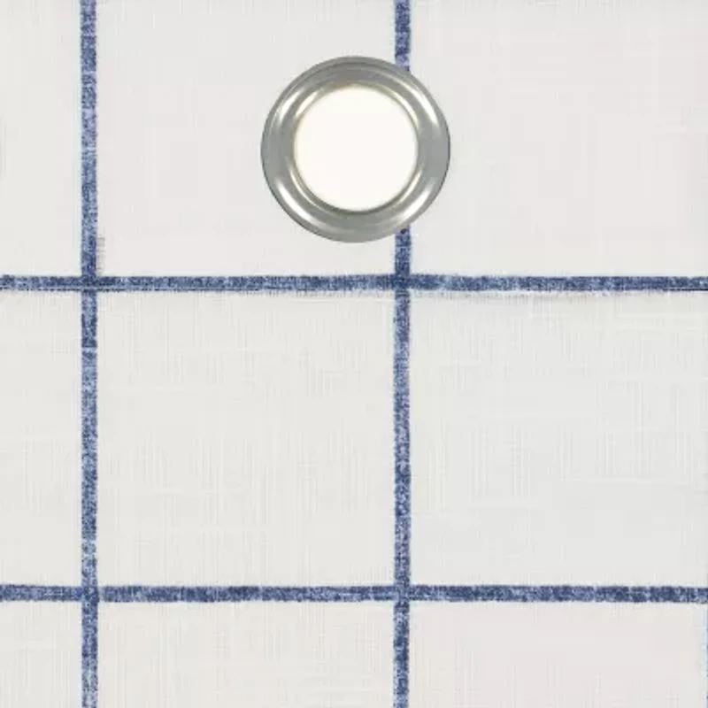 Fieldcrest Arden Windowpane Cotton Grommet Top Sheer Single Curtain Panel
