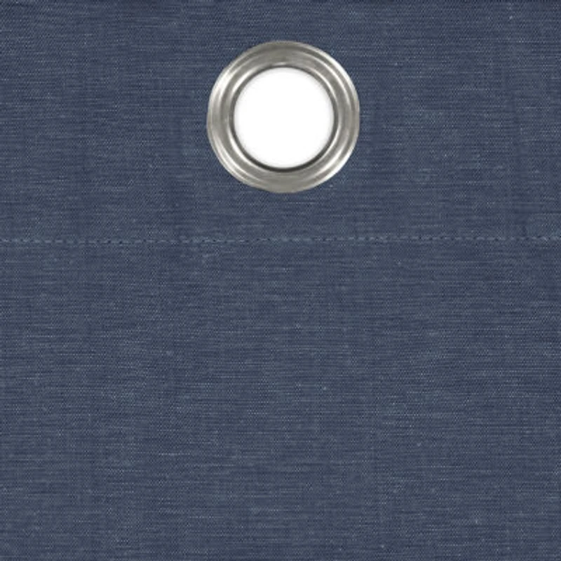 Fieldcrest Devin Solid Cotton Chambray Grommet Top Energy Saving 100% Blackout Single Curtain Panel