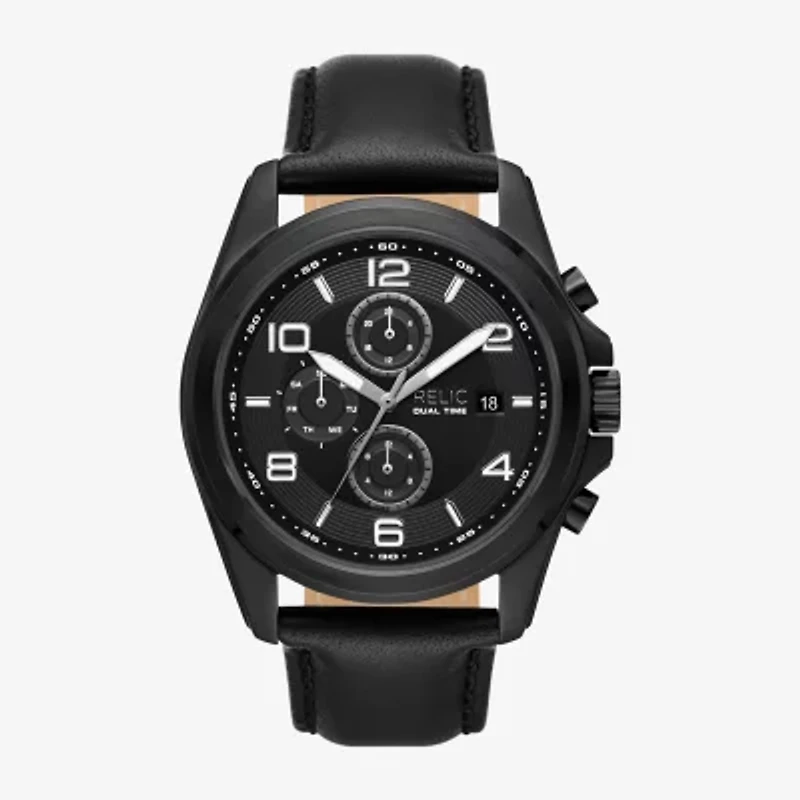 Relic By Fossil Mens Black Strap Watch Zr16031