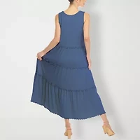 White Mark Womens Midi Scoop Neck Sleeveless Maxi Dress