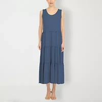 White Mark Womens Midi Scoop Neck Sleeveless Maxi Dress