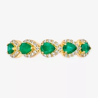 Womens 1/5 CT. Genuine Green Emerald 10K Gold Band