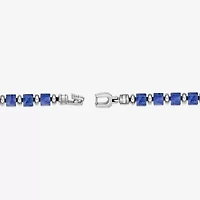 Mens Black Agate Stainless Steel Beaded Bracelet