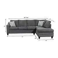 Sullivan 2-Piece Chenille Left-Arm Sofa Sectional with Chaise