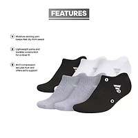 adidas Superlite Womens Multi-Pack 6 Pair No Show Socks