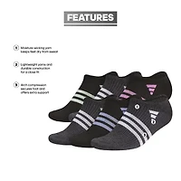 adidas Superlite Womens Multi-Pack 6 Pair No Show Socks