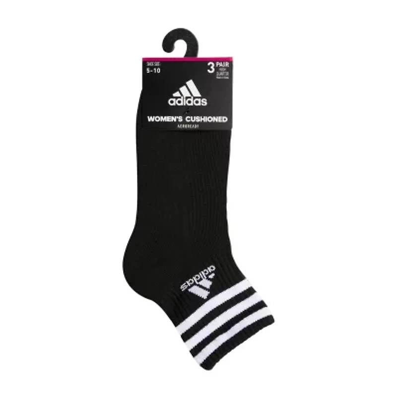 adidas Womens 3 Pair Quarter Ankle Socks