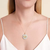 Dragon Womens Genuine Green Jade 18K Gold Over Silver 18 Inch Pendant Necklace