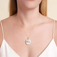 Tiger Womens Genuine Green Jade 18K Gold Over Silver 18 Inch Pendant Necklace