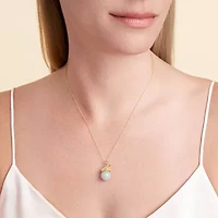 Frog Womens Genuine Green Jade 18K Gold Over Silver 18 Inch Pendant Necklace