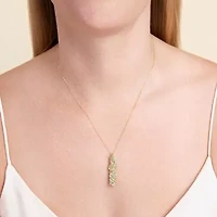 Snake Womens Genuine Green Jade 18K Gold Over Silver 18 Inch Pendant Necklace