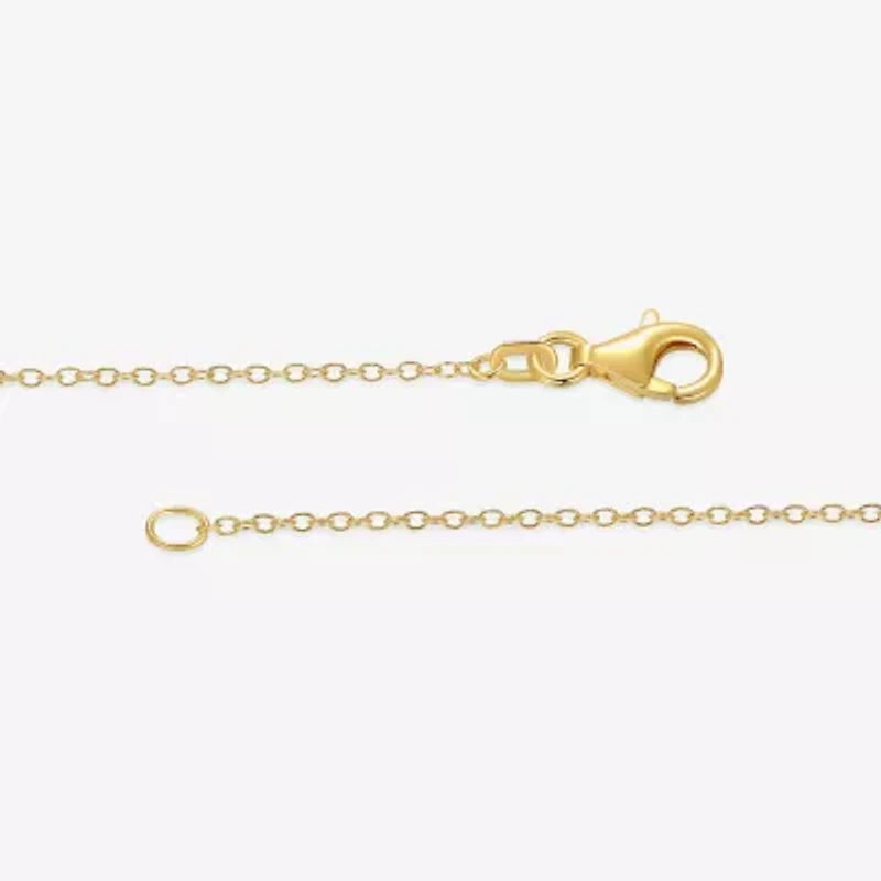 Womens Genuine Green Jade 18K Gold Over Silver 18 Inch Pendant Necklace