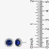 Gemstone Sterling Silver 10.3mm Flower Stud Earrings