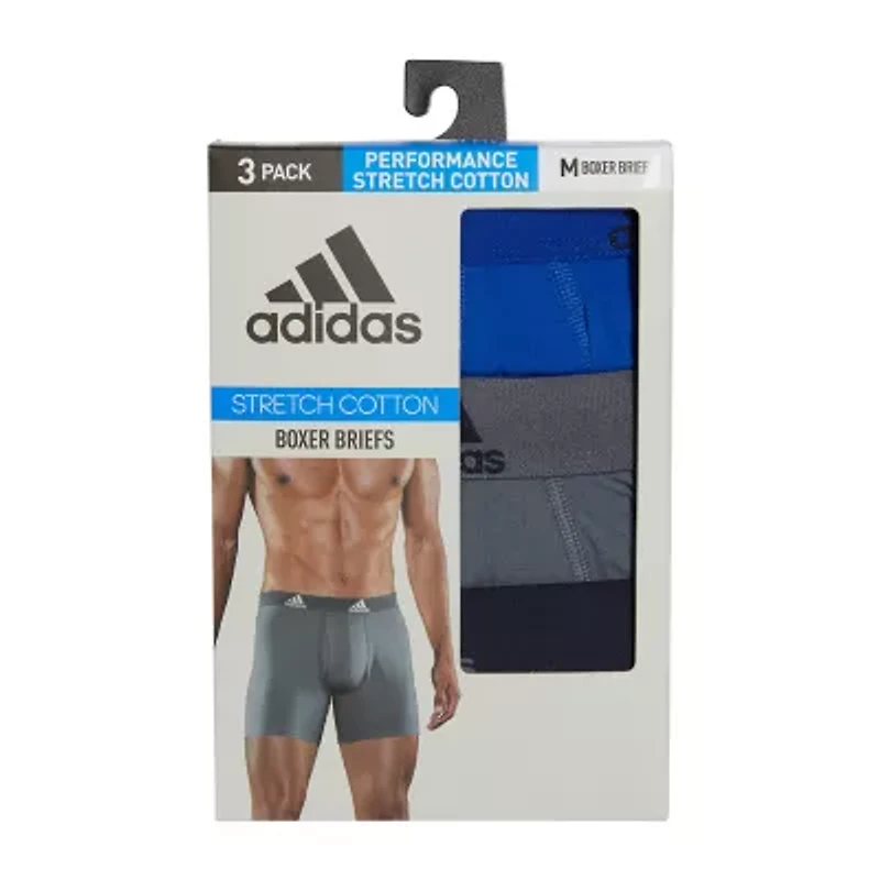 adidas Stretch Cotton Mens 3 Pack Boxer Briefs 5158001a