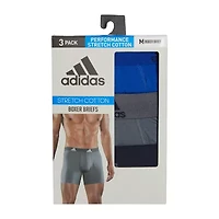 adidas Stretch Cotton Mens 3 Pack Boxer Briefs 5158001a