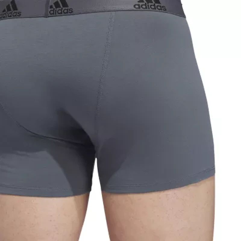 adidas Stretch Cotton Mens 3 Pack Multi-Pack Fabric Trunks 5157997a