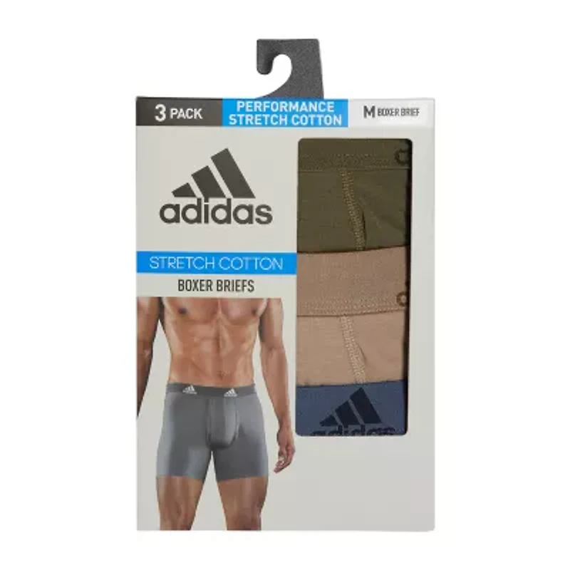 adidas Stretch Cotton Mens 3 Pack Boxer Briefs 5158001a