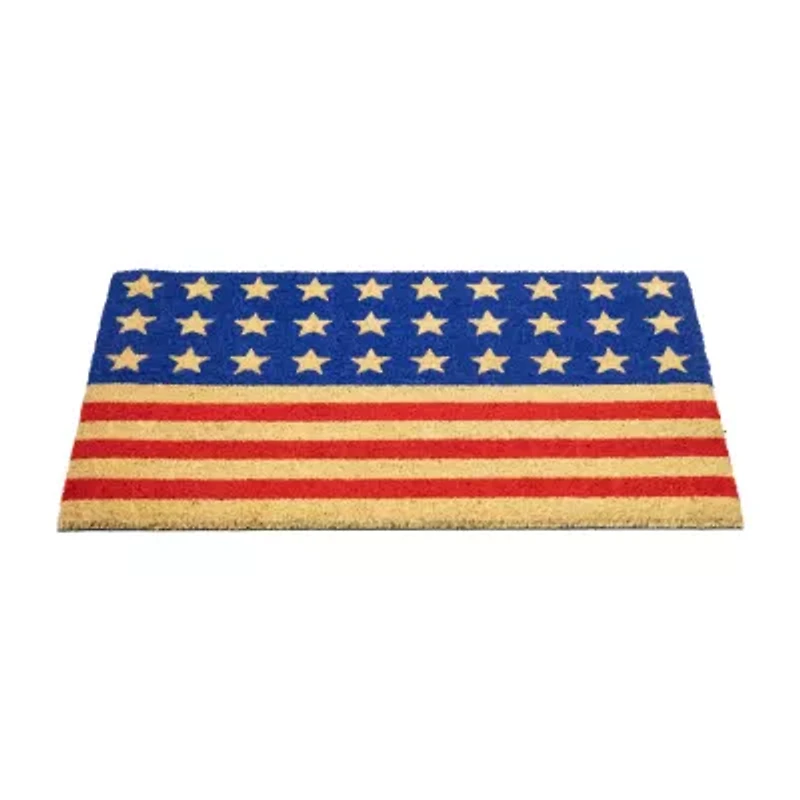 Northlight Stars And Stripes Coir Outdoor Star Indoor Rectangular Doormat