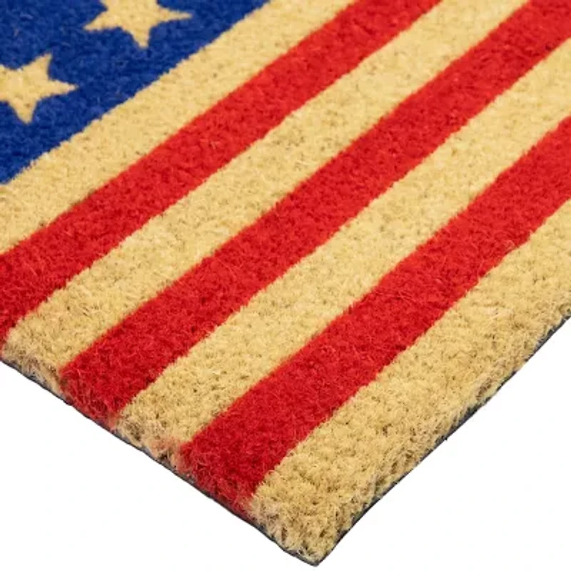 Northlight Stars And Stripes Coir Outdoor Star Indoor Rectangular Doormat