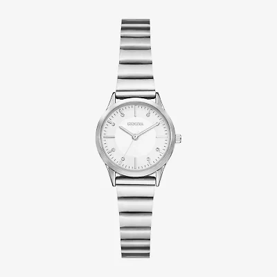 Geneva Womens Crystal Accent Silver Tone Stainless Steel Bracelet Watch Fmdjm302