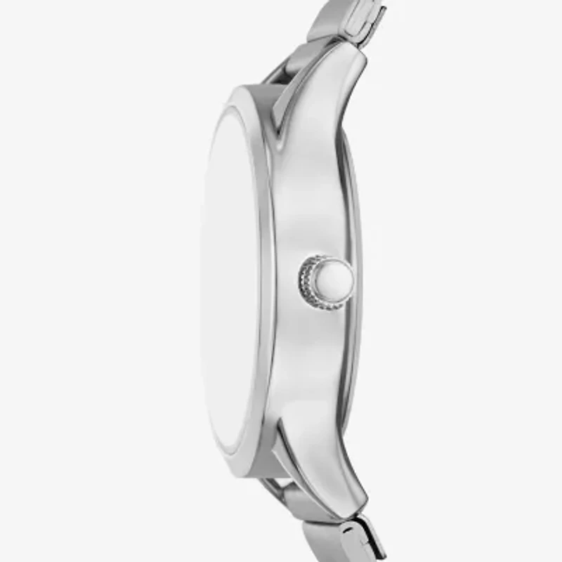 Geneva Womens Crystal Accent Silver Tone Stainless Steel Bracelet Watch Fmdjm302
