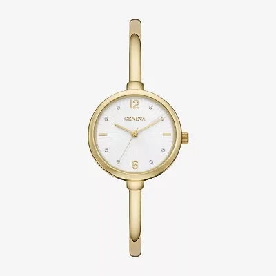 Geneva Womens Crystal Accent Gold Tone Bangle Watch Fmdjm304