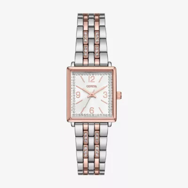 Geneva Womens Crystal Accent Silver Tone Bracelet Watch Fmdjm306