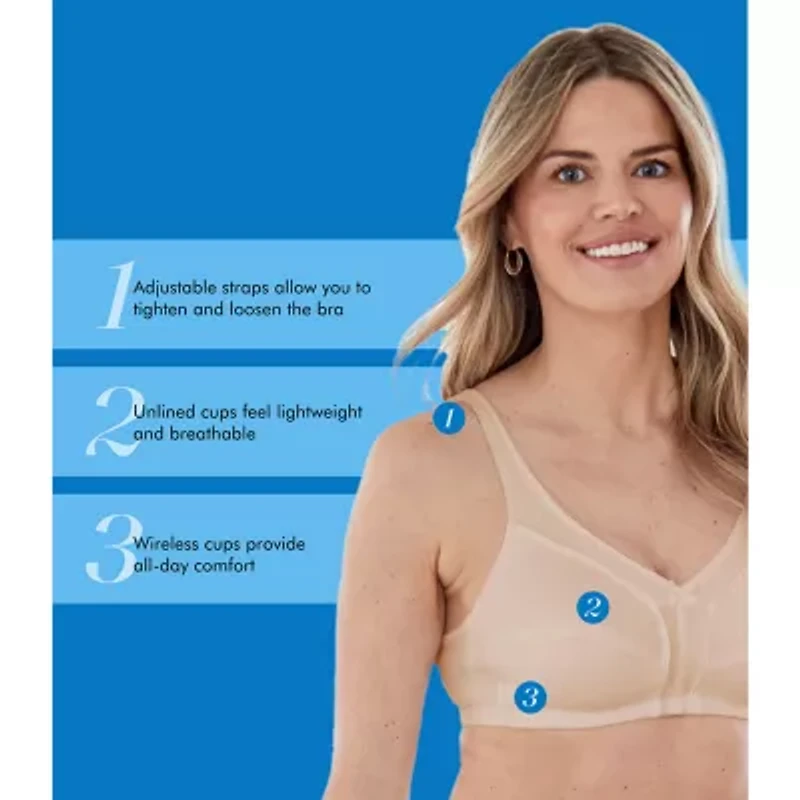 Bestform Comfortable Wireless Cotton Bra with Unlined Seamed Cups-5006825